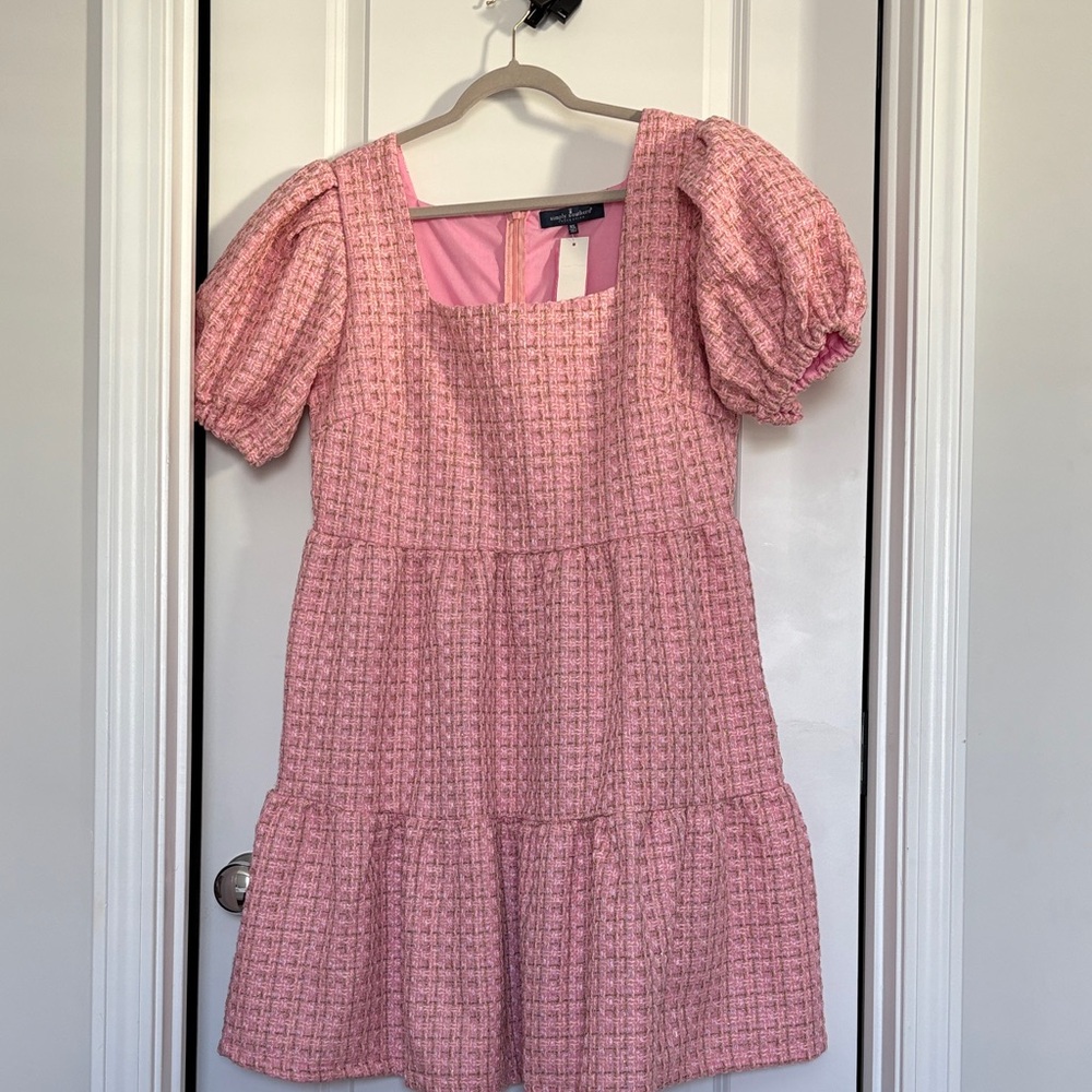 Simply Southern Pink Puff Sleeve Mini Dress